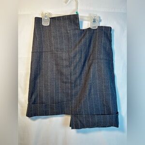 Gray Pinstripe Assymetric Skirt